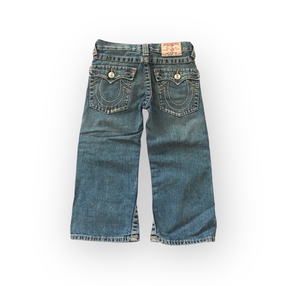 VHTF: new True Religion ʊ Joey Flower Patchwork Crop Denim Flare Jeans ʊ 12 Girl - Picture 9 of 16